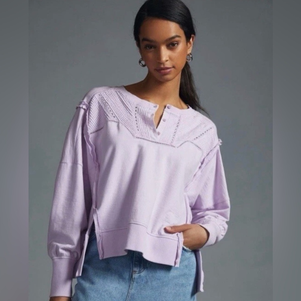 Anthropology Pilco PIntuck Pullover In Lavender, Size XS - Picture 1 of 11